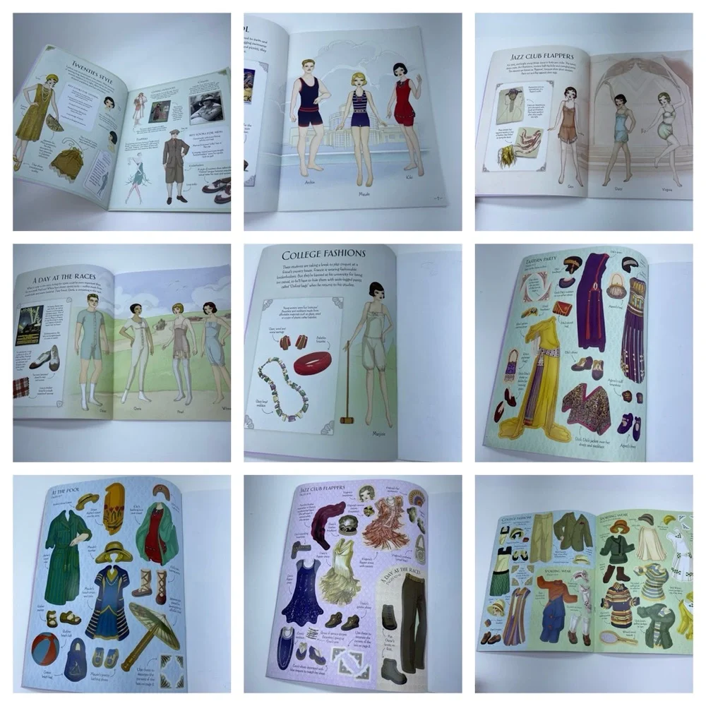 Vintage Paper Dolls Usborne Historical Sticker Paper Dolls 1920's Fashion New - Picture 4 of 16